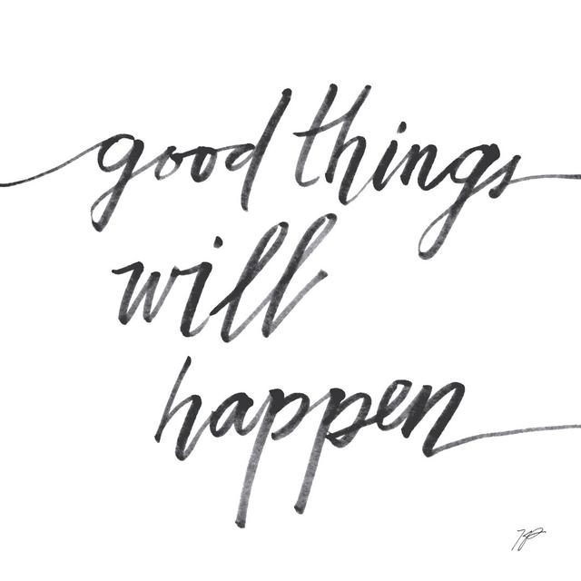 Good Things by Karyn Panganiban - Wrapped Canvas Typography Happy Larry Size: 76cm H x 76cm W on Productcaster.