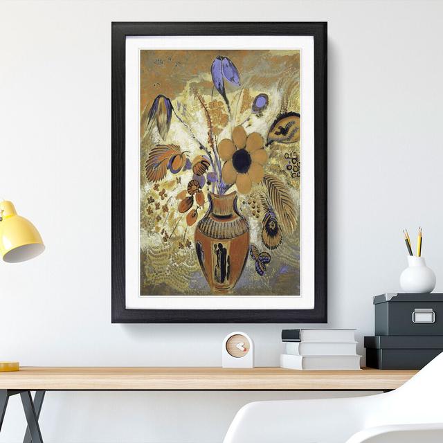 Etruscan Vase with Flowers by Odilon Redon - Picture Frame Painting East Urban Home Frame Option: Black Framed, Size: 48cm H x 36cm W x 2cm D on Productcaster.