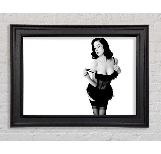 Ditta Von Teese B N W Framed Print Ebern Designs Size: 21cm H x 42cm W on Productcaster.