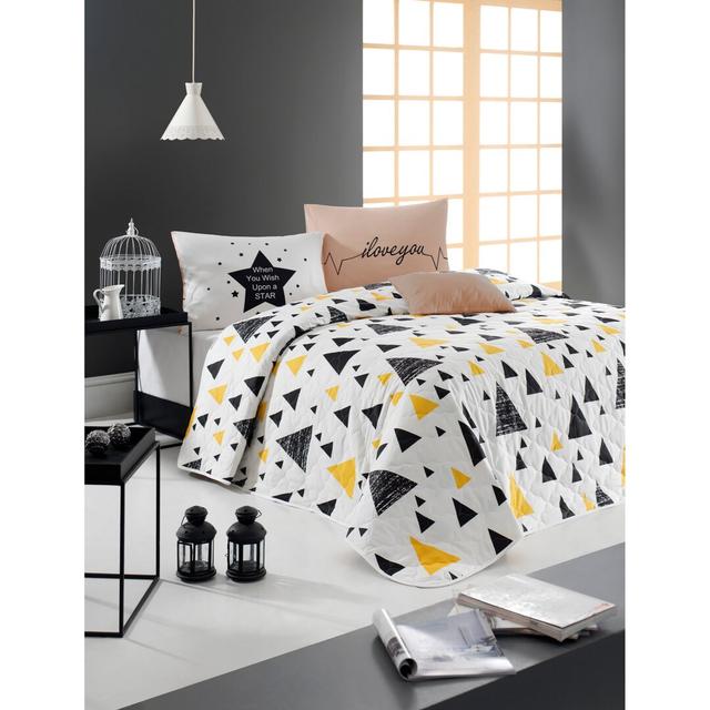 Addis Cotton Geometric Shapes Bedspread with Pillowcases Corrigan Studio on Productcaster.