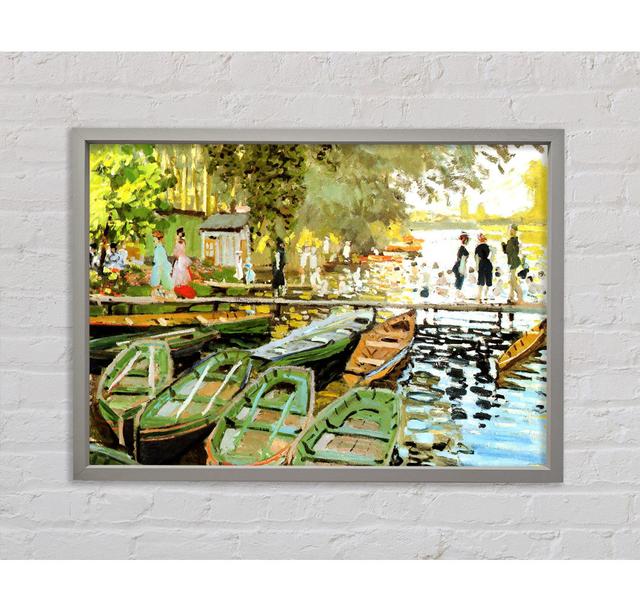 Monet Les Bain De La Grenouillere Framed Print Breakwater Bay Size: 100cm H x 141.4cm W x 3.3cm D on Productcaster.