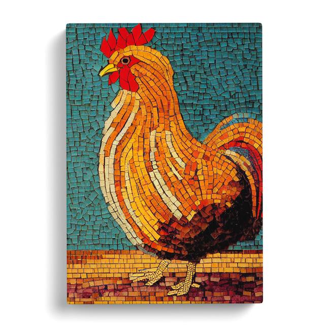 Chicken Mosaic - Wrapped Canvas Graphic Art Brambly Cottage Size: 50cm H x 35cm W x 3cm D on Productcaster.