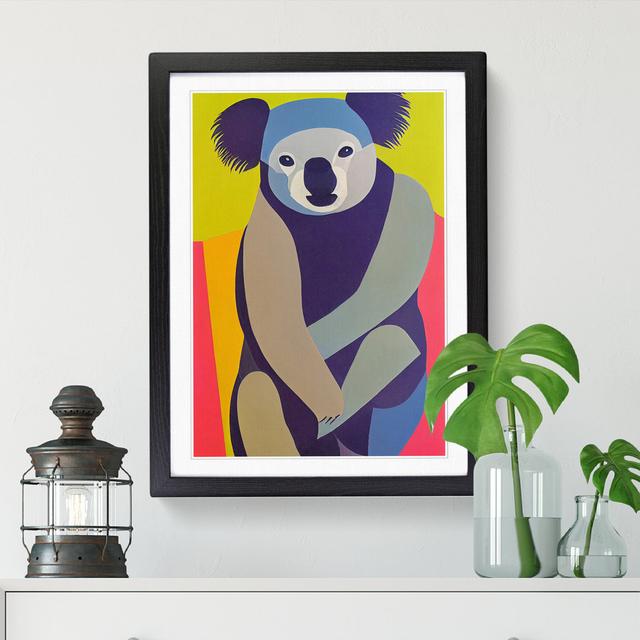 Koala Bear Abstract Vol.2 - Picture Frame Graphic Art Big Box Art Frame Colour: Black, Size: 46cm H x 34cm W x 2cm D on Productcaster.