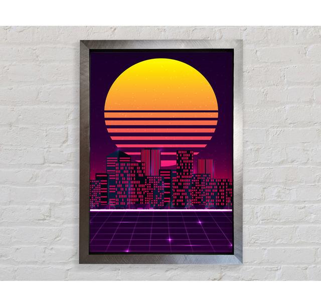 City Sun Framed Print Brayden Studio Size: 118.9cm H x 84.1cm W x 3.4cm D, Format: Silver Framed Paper on Productcaster.