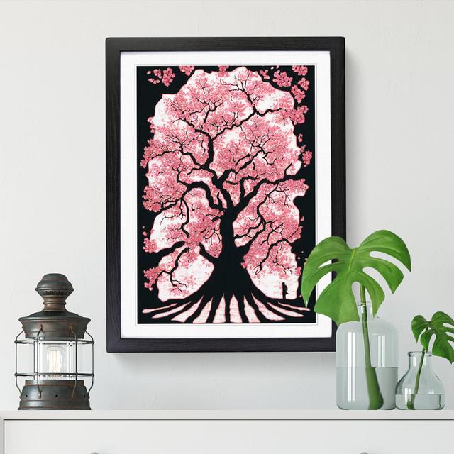 Cherry Blossom Tree Gothic - Single Picture Frame Graphic Art Marlow Home Co. Format: Black Framed, Size: 34cm H x 25cm W x 2cm D on Productcaster.