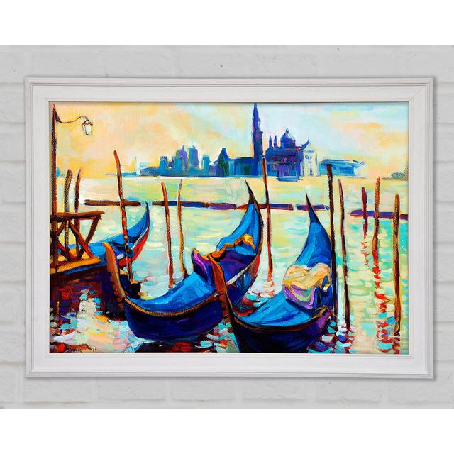 Gondola Line Up 1 Framed Print Bright Star Size: 84.1cm H x 118.9cm W x 1.5cm D on Productcaster.