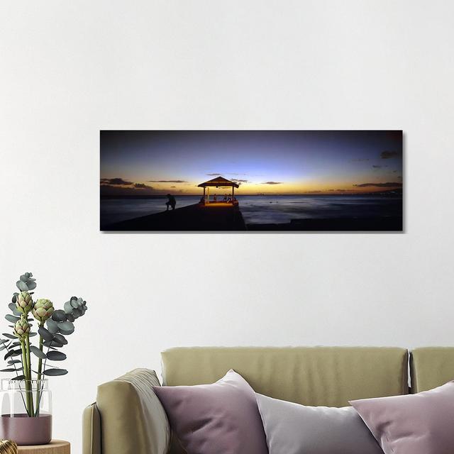 Tourists On A Pier, Waikiki Beach, Waikiki, Honolulu, Oahu, Hawaii, USA - Print Highland Dunes Size: 40.64cm H x 121.92cm W x 3.81cm D on Productcaster.