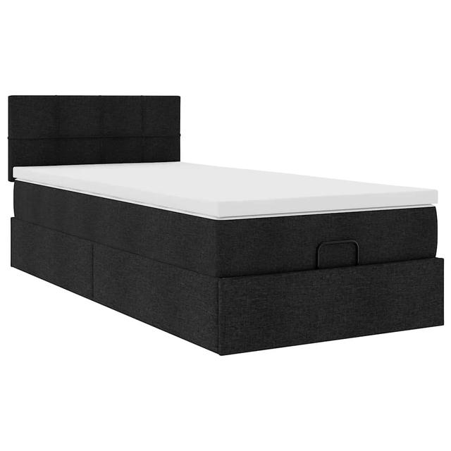 Vidaxl Ottoman-Bett Mit Matratze Dunkelgrau 160X200 Cm Stoff Brayden Studio Farbe: Schwarz, Größe: 80 x 200 cm on Productcaster.