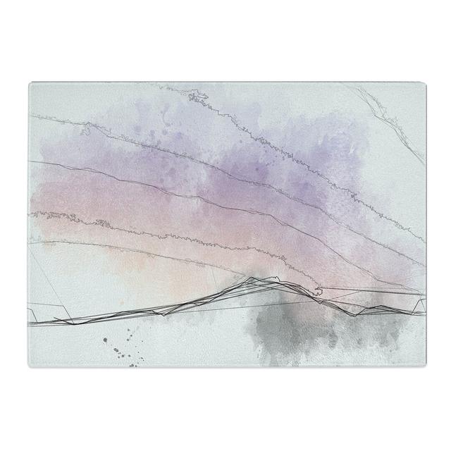 Tempered Glass Lilac Sky Above the Mountain Chopping Board East Urban Home Size: 28.5 cm x 39 cm on Productcaster.