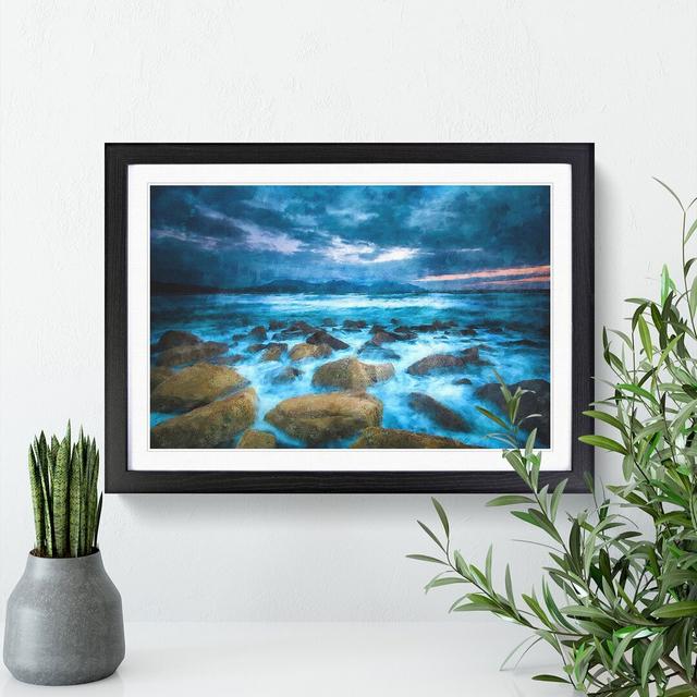 Stormy Evening in Wales - Picture Frame Graphic Art Print East Urban Home Size: 45cm H x 63cm W x 2cm D, Format: Black Framed on Productcaster.