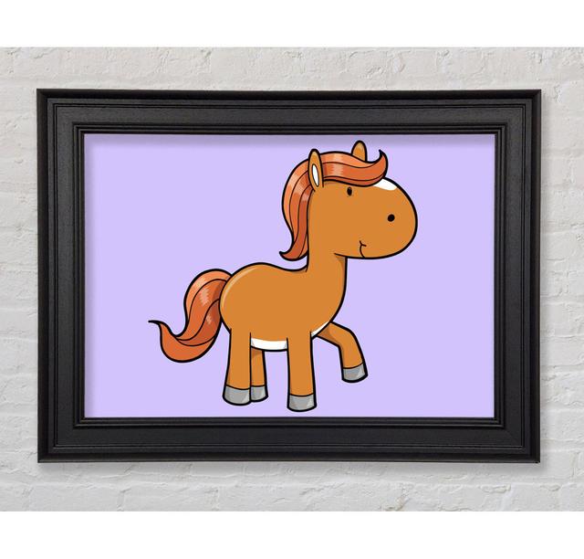 Walking Pony Horse Lilac - Single Picture Frame Art Prints Zoomie Kids Size: 84.1cm H x 142.2cm W x 8cm D on Productcaster.