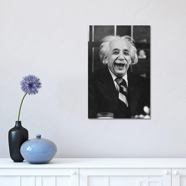 Albert Einstein At Princeton Luncheon New Jersey 1955 by Ruth Orkin - Wrapped Canvas Print George Oliver Size: 45.72cm H x 30.48cm W x 1.91cm D on Productcaster.