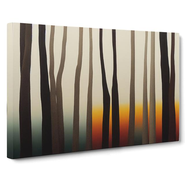 Winter Abstract Forest - Wrapped Canvas Painting Metro Lane on Productcaster.