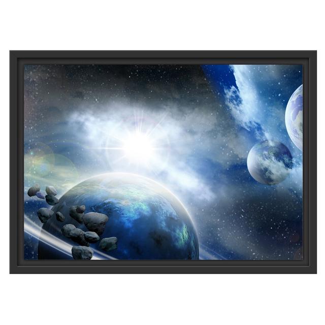 Gerahmtes Wandbild Planeten MeteoritenWeltall East Urban Home Größe: 40 cm H x 55 cm B on Productcaster.