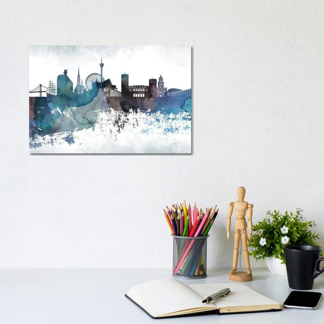 Gothenburg Bluish Skyline by WallDecorAddict - Wrapped Canvas Print Latitude Run Size: 20.32cm H x 30.48cm W x 1.91cm D on Productcaster.