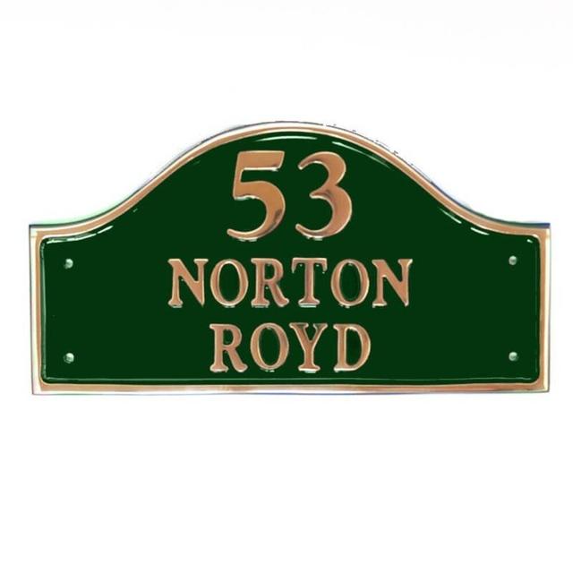 Nevius 2-Line Wall Address Plaque Dakota Fields Plaque Colour: Green on Productcaster.