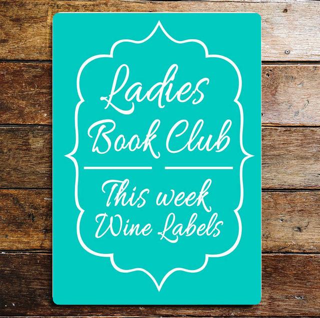 Ladies Book Club This Week Wine Labels Wall Décor East Urban Home Size: 25cm H x 20cm W on Productcaster.