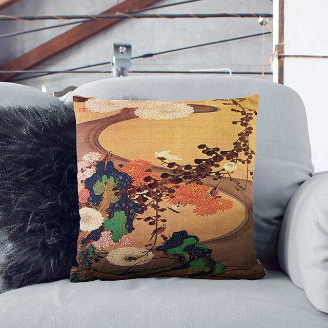 Floral Square Throw Cushion East Urban Home Backing Colour: Black, Size: 40cm H x 40cm W x 15cm D on Productcaster.