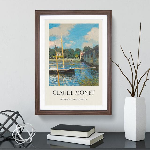 The Bridge at Argenteuil by Claude Monet - Picture Frame Painting East Urban Home Size: 65cm H x 48cm W x 2cm D, Frame Option: Walnut Framed on Productcaster.