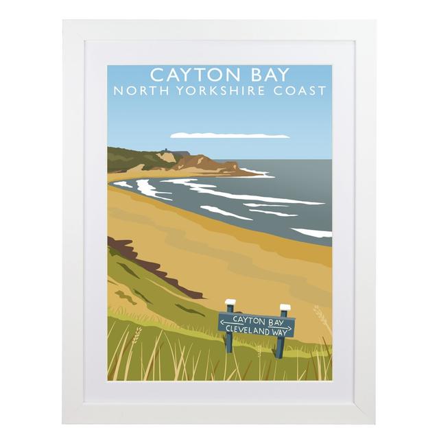 Cayton Bay by Richard O'Neil - Graphic Art Print on Paper East Urban Home Format: White Wood Frame, Size: 43.5 cm H x 33.5 cm W x 2.2 cm D on Productcaster.