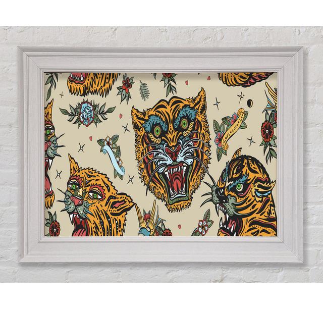 Tattoo Tiger - Single Picture Frame Print Latitude Vive Size: 42cm H x 59.7cm W on Productcaster.