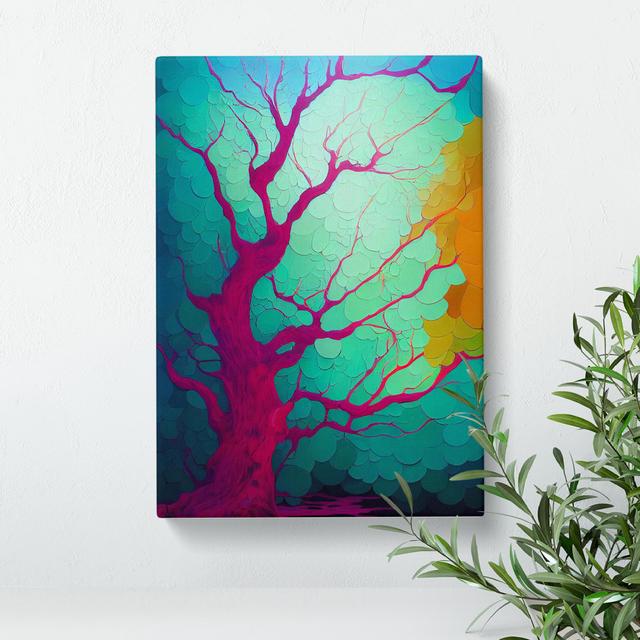 Abstract Vibrant Tree No.4 - Wrapped Canvas Graphic Art Marlow Home Co. Size: 50cm H x 35cm W x 3cm D on Productcaster.