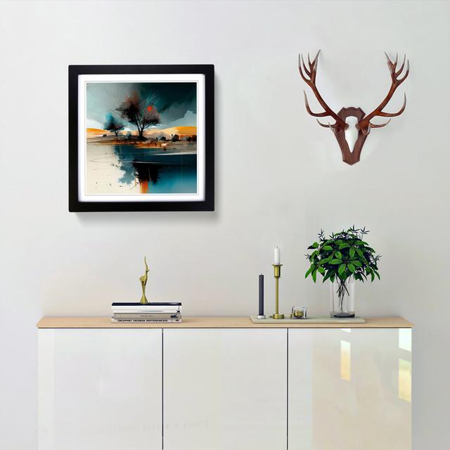 Landscape Gestural Art - Print Marlow Home Co. Frame Colour: Black on Productcaster.