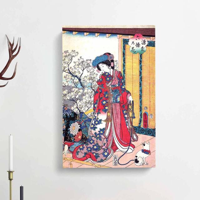 Geisha With A Cat by Utagawa Kunisada - Wrapped Canvas Painting East Urban Home Size: 60cm H x 40cm W x 3cm D on Productcaster.