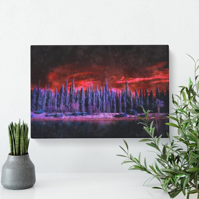 Cypress Trees - Wrapped Canvas Painting East Urban Home Size: 50cm H x 76cm W x 3cm D on Productcaster.