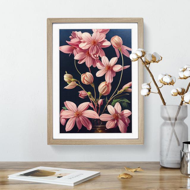 The Classic Flowers No.6 - Picture Frame Graphic Art Marlow Home Co. Size: 64cm H x 46cm W x 2cm D, Frame Colour: Oak Framed on Productcaster.