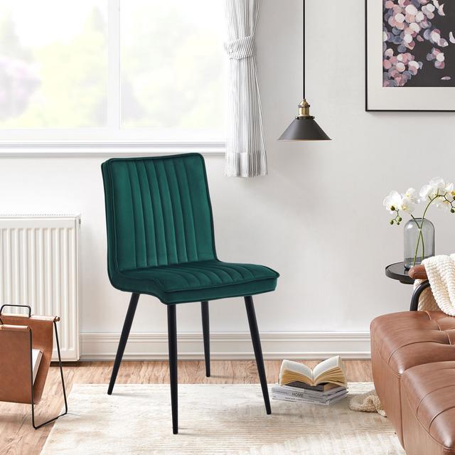 Tys Dining Chair (Set of 2) George Oliver Upholstery Colour: Green on Productcaster.