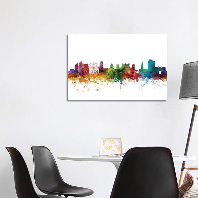 Sheffield, England Skyline by Michael Tompsett - Wrapped Canvas Art Prints Latitude Run Size: 66.04cm H x 101.6cm W x 3.81cm D on Productcaster.