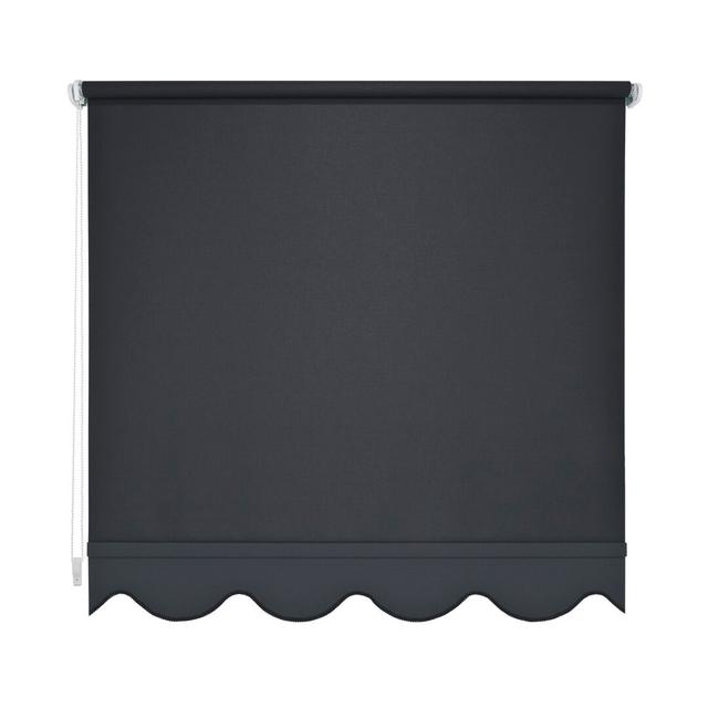 Flounce Roller Blind Symple Stuff Size: 180cm L x 222cm W, Colour: Black, Transparency: Light-blocking on Productcaster.