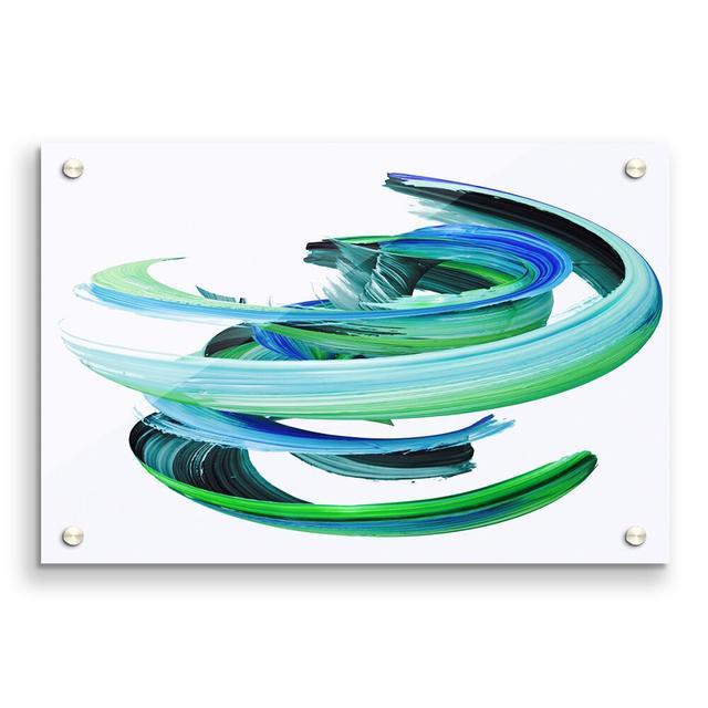 Swirl of Paint on White Two Abstract - Graphic Art Print on Acrylic East Urban Home Size: 21cm H x 29.7cm W on Productcaster.