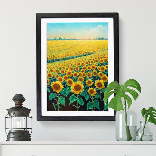 Sunflower Field Vol.6 - Print Brambly Cottage Size: 34cm H x 25cm W x 2cm D, Frame Option: Walnut on Productcaster.