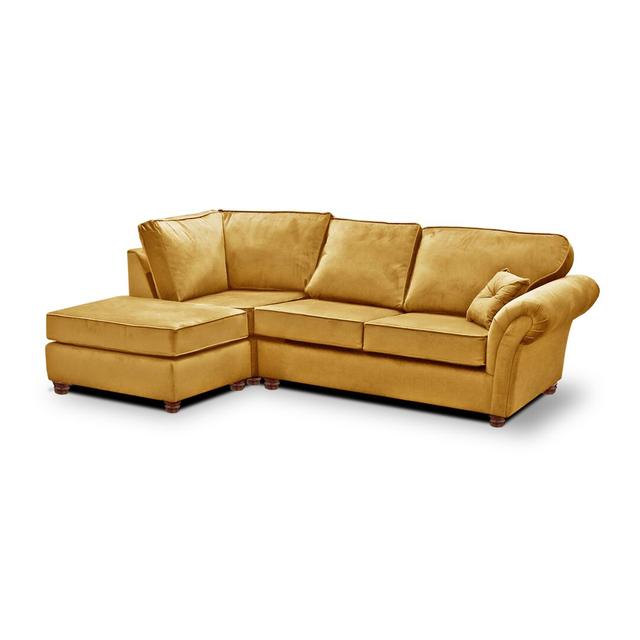 Lila Modular Corner Sofa Mercer41 Upholstery Colour: Mustard, Orientation: Left Hand Facing on Productcaster.