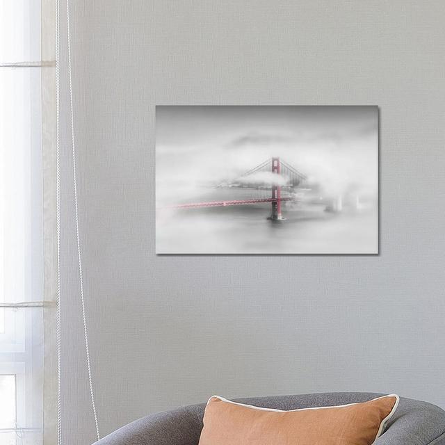 Foggy Golden Gate Bridge by Melanie Viola - Wrapped Canvas Print Latitude Run Size: 45.72cm H x 66.04cm W x 3.81cm D on Productcaster.