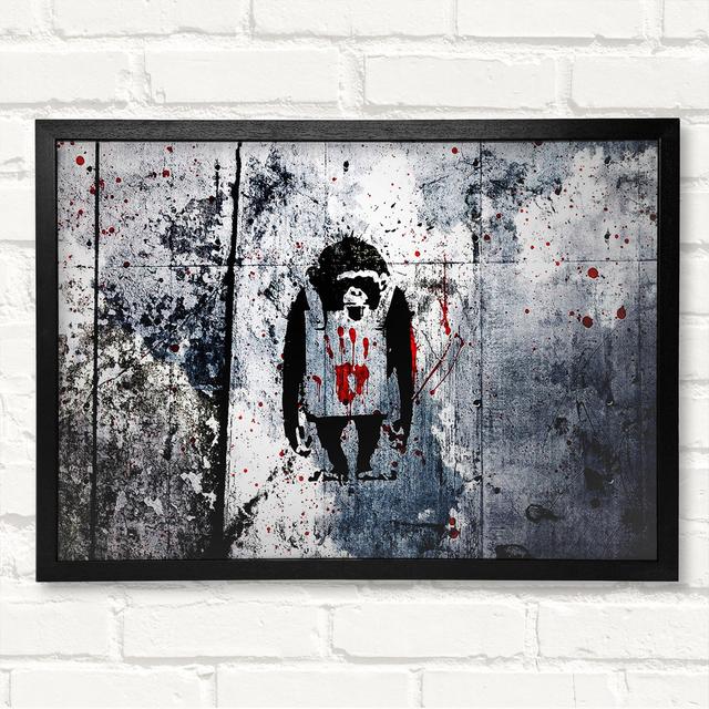 Monkey - Closed Corner Frame Art Prints on Wood Metro Lane Size: 42cm H x 59.7cm W on Productcaster.