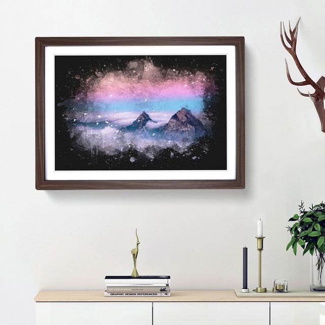 Clouds over the Swiss Mountains - Picture Frame Graphic Art Print East Urban Home Size: 62cm H x 87cm W x 2cm D, Frame Option: Walnut Framed on Productcaster.