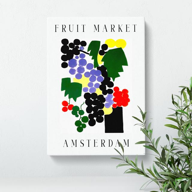 Grapes Amsterdam Fruit Market George Oliver Size: 76cm H x 50cm W x 3cm D on Productcaster.