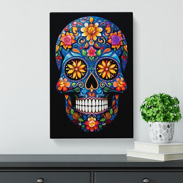 Sugar Skull Orphism Art Happy Larry Size: 50cm H x 35cm W x 3cm D on Productcaster.