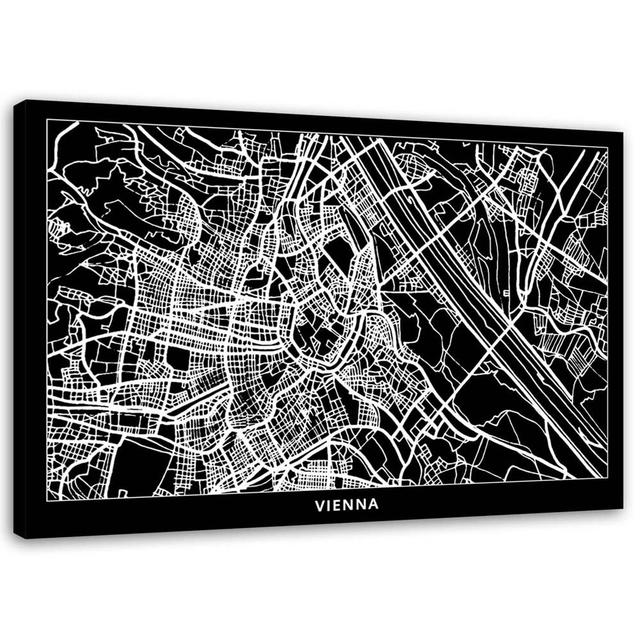 Canvas Print City Map Vienna Maturi Size: 80cm H x 120cm W on Productcaster.