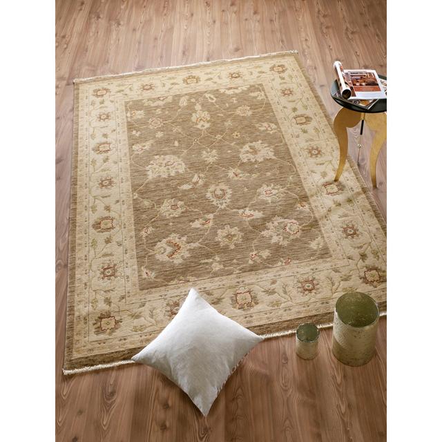 Wool Tobacco/Cream Rug Rosalind Wheeler Rug Size: Rectangular 142 x 202cm on Productcaster.