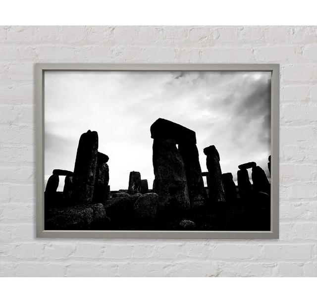 Stonehenge B N W - Single Picture Frame Art Prints on Canvas Ebern Designs Size: 100cm H x 141.4cm W x 3.3cm D on Productcaster.