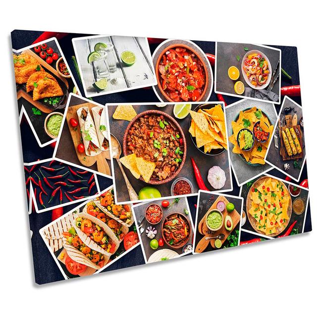 Mexican Food Collage Kitchen - Wrapped Canvas Print Ebern Designs Size: 40.6cm H x 61cm W on Productcaster.