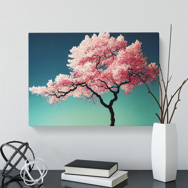 Vibrant Cherry Blossom Tree - Wrapped Canvas Graphic Art Marlow Home Co. Size: 40cm H x 60cm W x 3cm D on Productcaster.