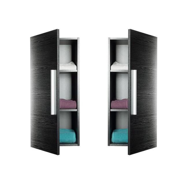 Bilbao 40Cm W x 88Cm H x 35Cm D Wall Mounted Cabinet 17 Stories Colour: Black on Productcaster.