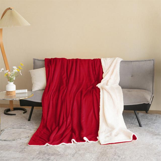 Diya Super Soft Sherpa Fleece Thick Reversible Blanket Throw Fairmont Park Size: W200 x L240cm, Colour: Burgundy on Productcaster.