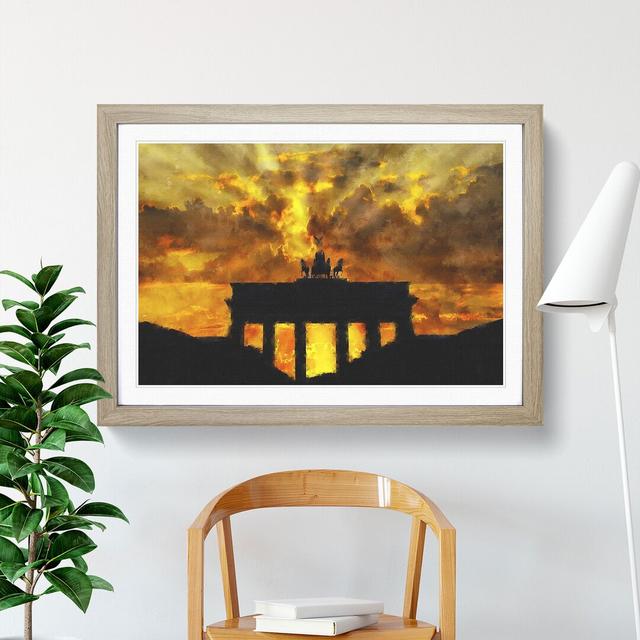 Brandenburg Gate in Berlin Vol.2 - Picture Frame Painting East Urban Home Frame Option: Oak, Size: 27cm H x 36cm W x 2cm D on Productcaster.