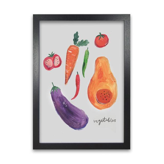 Veggies by Laura Irwin - Graphic Art Print on Paper Brambly Cottage Size: 29.7cm H x 21cm W x 3cm D, Frame Option: Black Framed on Productcaster.